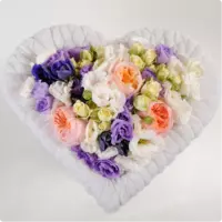 Цветочная композиция в виде сердца №1001 на День Валентина