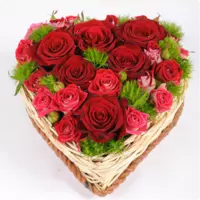 Цветочная композиция из красных роз №1142 на День Валентина